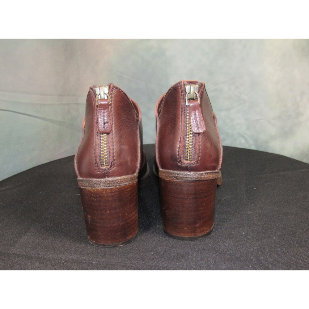 Johnston & Murphy Womens 8.5M Brown Leather Block Heel Ankle Booties - Picture 5 of 8